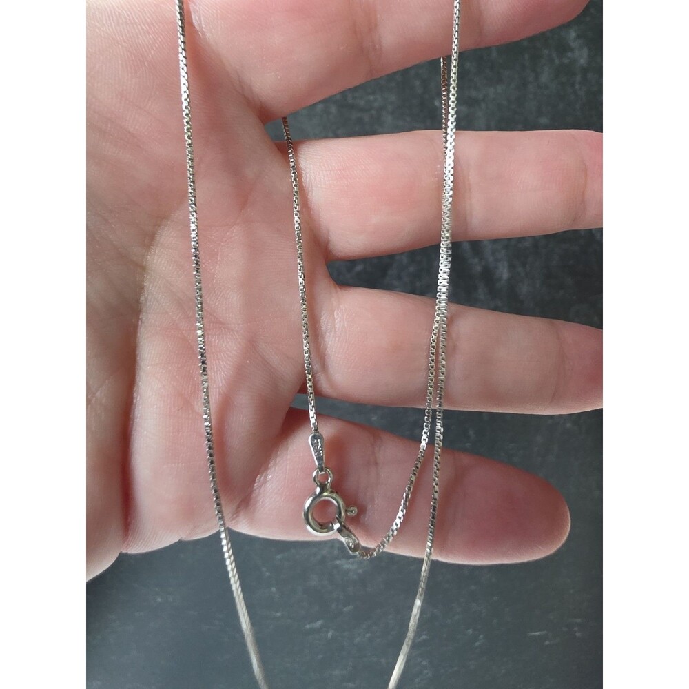 Italian 925 Sterling Silver Box Chain Necklace Vintage